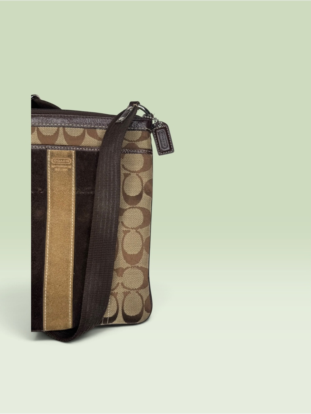 Coach Signature Stripe Swingpack - Picture 2 of 11
